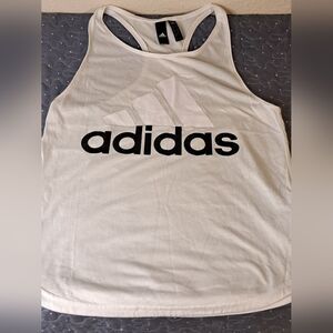Adidas white tank top size small